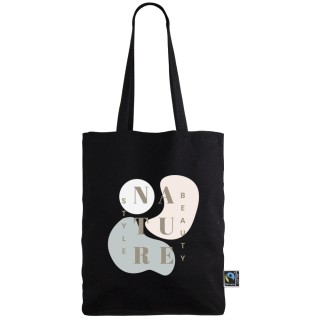 Bolsa tote negra publicitaria comercio justo 280 gr